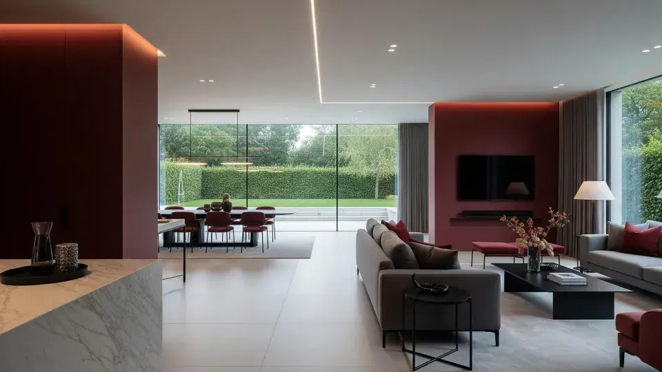 Living space with integrated climate